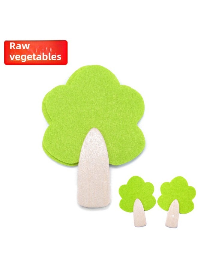 Yiwang Vegetables Cut To See Children's Wooden Toys Play House Magnetic Cut To Play Toys Sold Alone-Color:Magnet Scallion - Image 3