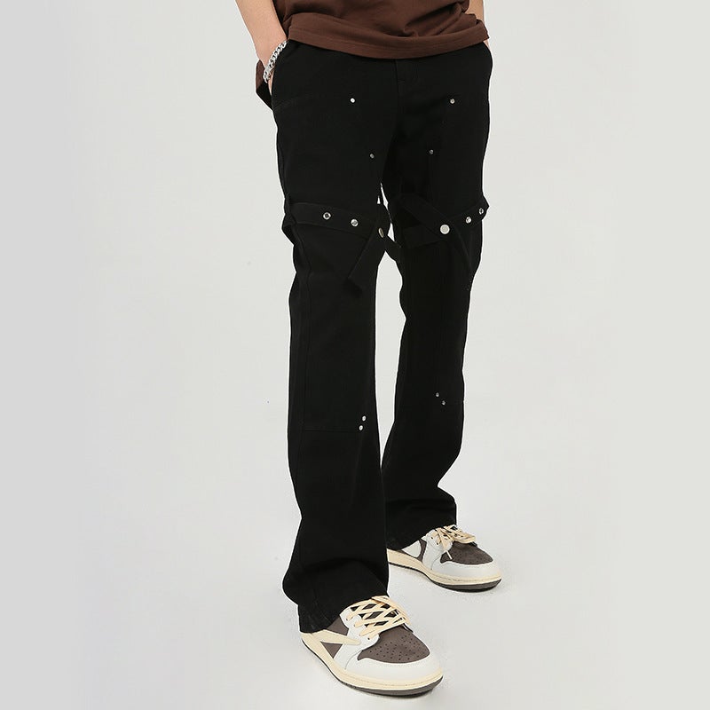 Unisex Classic Denim Jeans Loose Fit Daily Outdoor Wear - Image 4