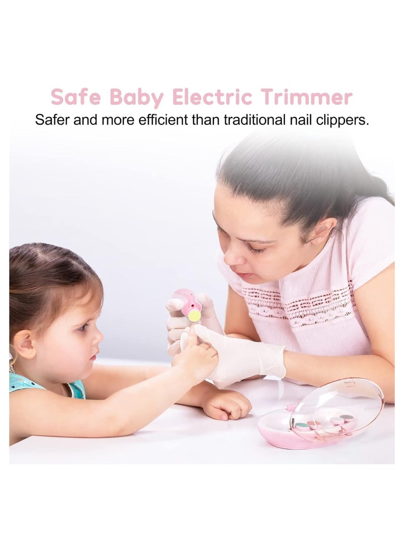 HIAS Baby Nail Trimmer Electric - 6-in-1 Baby Nail Clippers & File Set with LED Light, Portable & Lightweight, Safe for Newborns, Toddlers, Kids, and Adults - Includes 6 Grinding & Polishing Heads" - Image 4