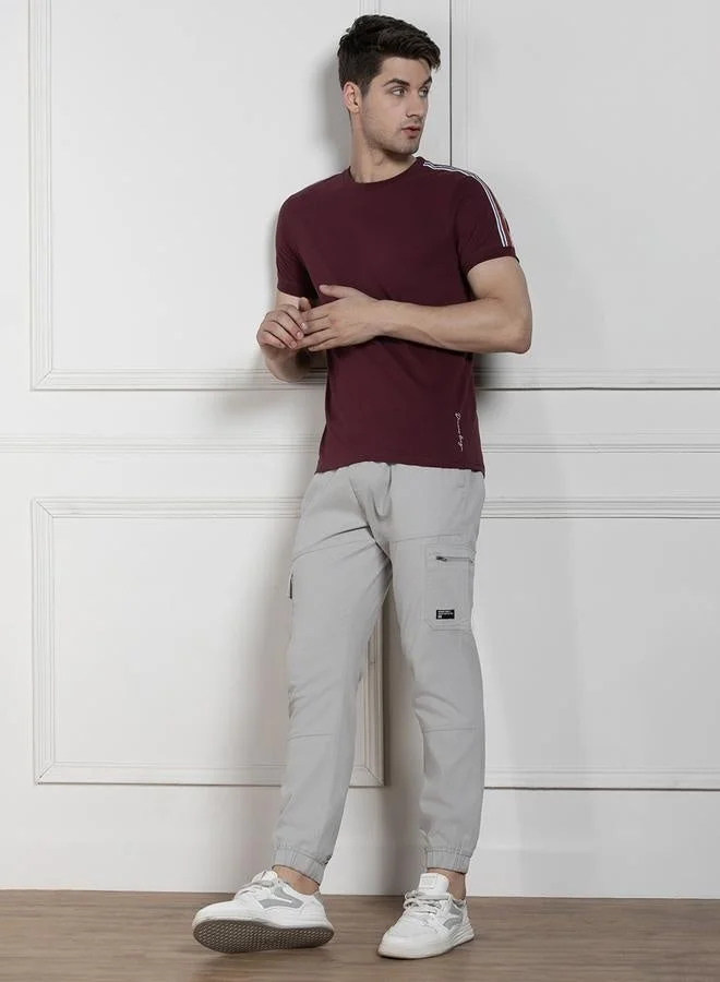 Dennis Lingo Regular Fit Maroon Cotton T-Shirt Crew Neck