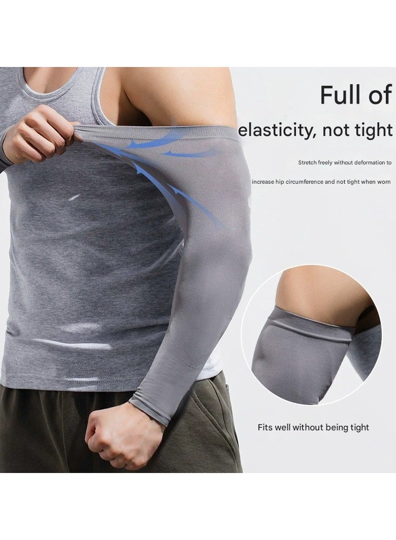 Goolsky Men's Cooling Arm Sleeves for Summer – Extra Large Ice Silk UV Protection Sleeves for Outdoor Sports, Driving, Cycling – Lightweight Breathable Sun Sleeves for Men  - Image 1