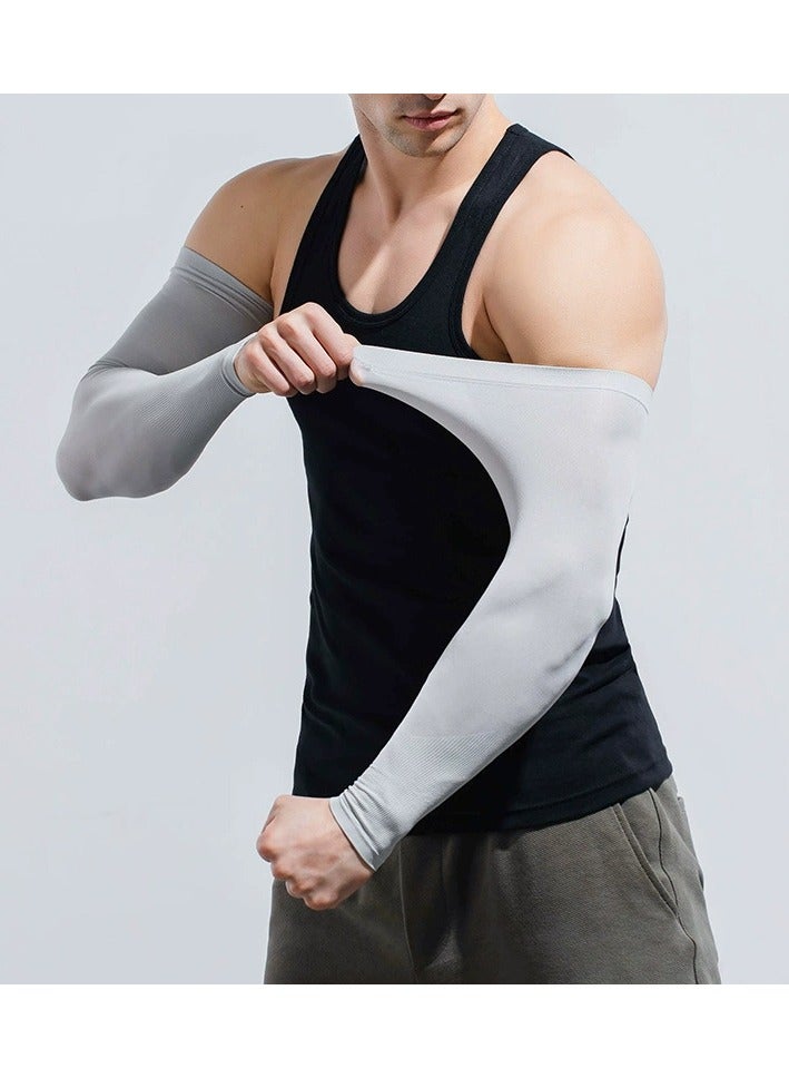 Goolsky Men's Cooling Arm Sleeves for Summer – Extra Large Ice Silk UV Protection Sleeves for Outdoor Sports, Driving, Cycling – Lightweight Breathable Sun Sleeves for Men  - Image 2