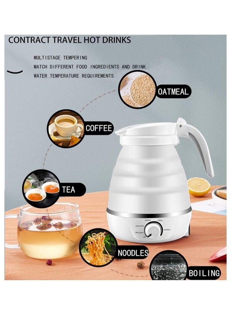 Y&D Foldable Electric Kettle, Mini 600ml with 5 Adjustment Modes, Detachable Power Supply, Kettle for Hiking Camping and Indoor Food Grade Silicone - Image 1