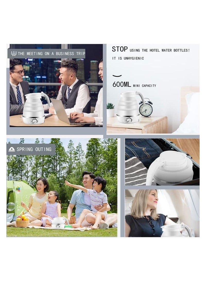 Y&D Foldable Electric Kettle, Mini 600ml with 5 Adjustment Modes, Detachable Power Supply, Kettle for Hiking Camping and Indoor Food Grade Silicone - Image 5