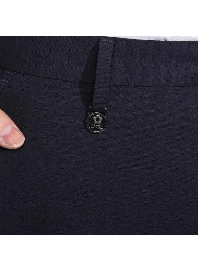 Montagut Summer Solid Color Versatile Business Men's Dress Pants, Draping Mid-rise Cool-feeling Long Pants 4029 - Image 3