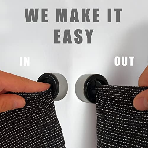 hometastic Set of 4 Premium Towel Holders for Bathroom, Kitchen and Household - Stainless Steel Tea Towel Holder - Towel Hook Round - Self-Adhesive - No Drilling (Black) - Image 2