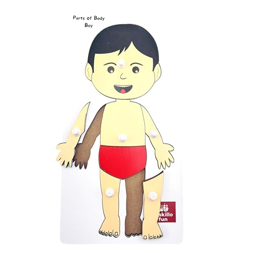 Skillofun SF-9AK Wooden Parts of Body Tray, Made with Non-Toxic Inks and Materials - Safe and Fun Learning for Toddlers with liftable Parts, Encourages Memory Skills, Creative Thinking | - Image 3