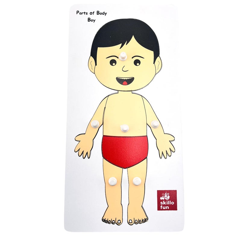 Skillofun SF-9AK Wooden Parts of Body Tray, Made with Non-Toxic Inks and Materials - Safe and Fun Learning for Toddlers with liftable Parts, Encourages Memory Skills, Creative Thinking | - Image 4