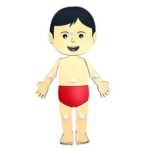 Skillofun SF-9AK Wooden Parts of Body Tray, Made with Non-Toxic Inks and Materials - Safe and Fun Learning for Toddlers with liftable Parts, Encourages Memory Skills, Creative Thinking | - Image 2