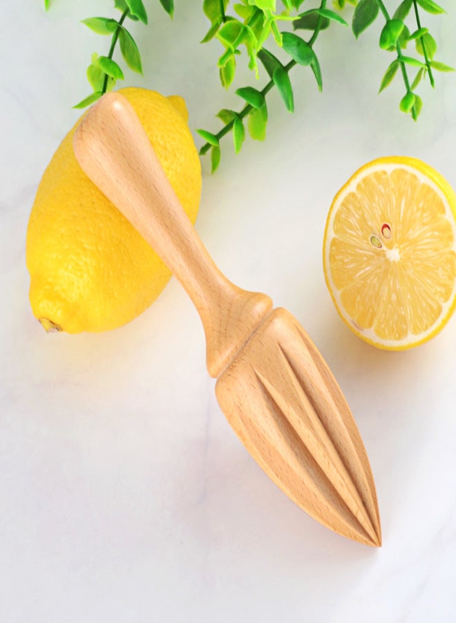 Manual Beech lemon juicer unpainted solid wood lemon cone kitchen baking supplies log squeezing juice tool(Beech) - Image 3