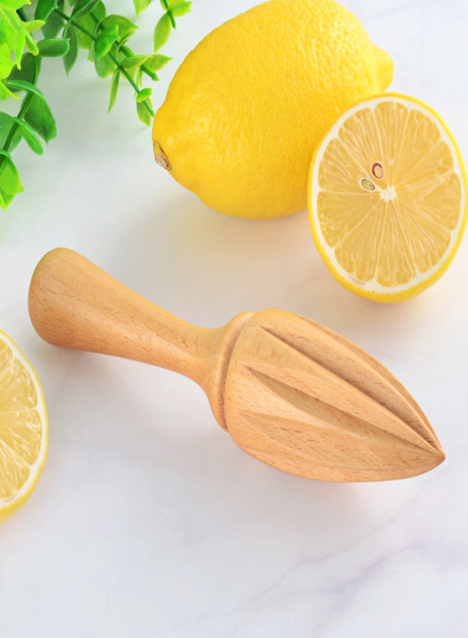 Manual Beech lemon juicer unpainted solid wood lemon cone kitchen baking supplies log squeezing juice tool(Beech) - Image 5