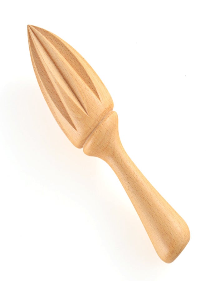 Manual Beech lemon juicer unpainted solid wood lemon cone kitchen baking supplies log squeezing juice tool(Beech) - Image 1
