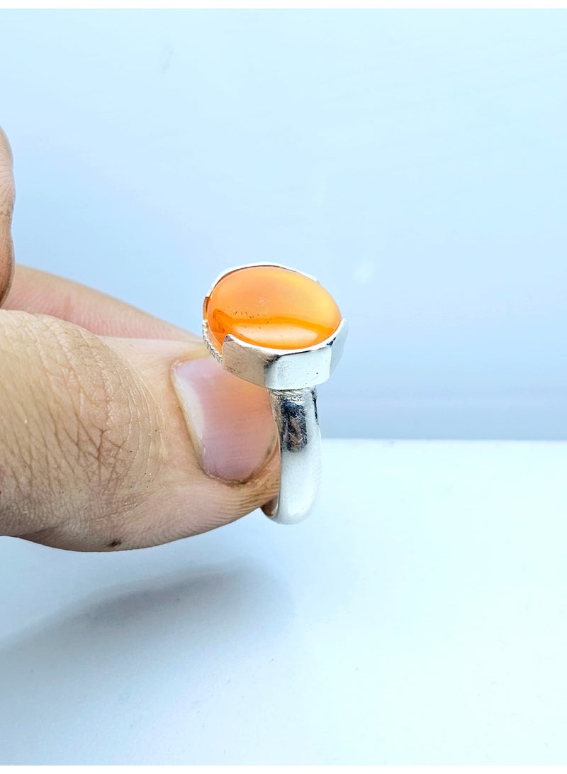 Men's silver ring, original natural Yemeni agate, 925 carat, royal gemstone, new Yemeni-made rings, gift, sterling silver, suitable for men, luxurious packaging, luxury men's gifts  - Image 2