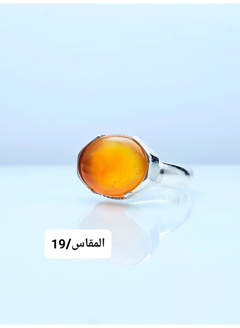 Men's silver ring, original natural Yemeni agate, 925 carat, royal gemstone, new Yemeni-made rings, gift, sterling silver, suitable for men, luxurious packaging, luxury men's gifts  - Image 4