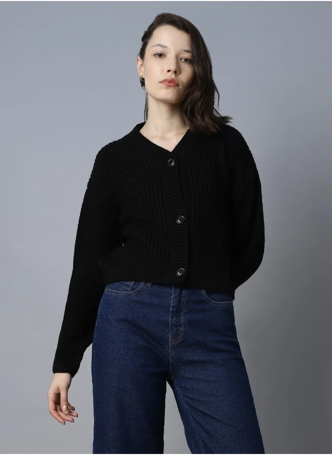 HIGH STAR Women Black Sweater