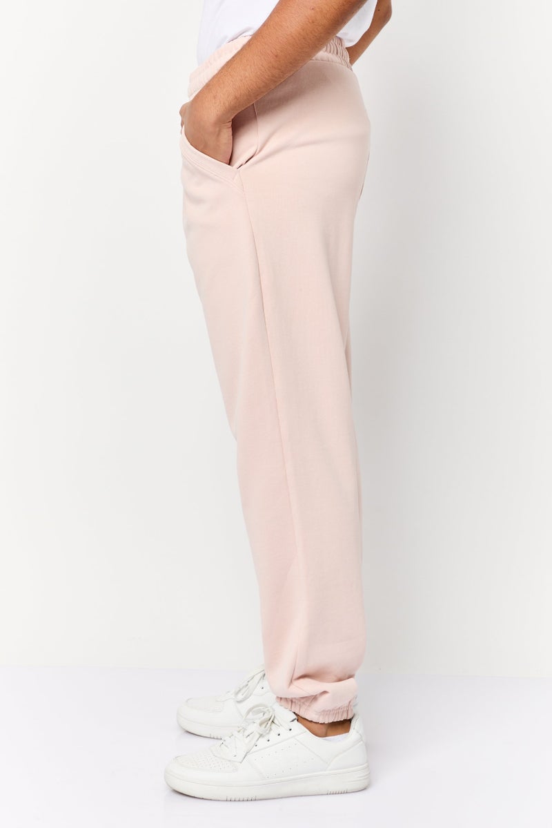 Celio Men Regular Fit Solid Drawstring Jogger Pants, Pink - Image 3