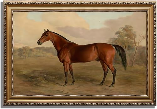 KBKBART Gold Framed Vintage Wall Art Vintage Horse Painting Farmhouse Decor Rustic Antique Equestrian Art Prints Wall Decor Western Animal Picture Wall Hanging Decor for Living Room Bathroom Office Bedroom16x24 - Image 1