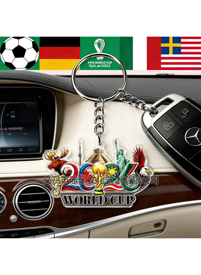 ديكورات مستوحاة من كأس العالم 2026 - اللون: سلسلة مفاتيح كأس العالم، النمط ج - Image 3