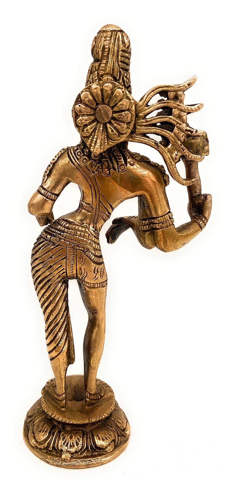 Bhunes Ardhanarishvara Brass Idol – Ardhanari Shiva-Parvati Murti, Spiritual Pooja Statue, Home Decor, Temple Vigraha, Divine Showpiece, Gold, 9 Inch, 1 Piece - Image 5