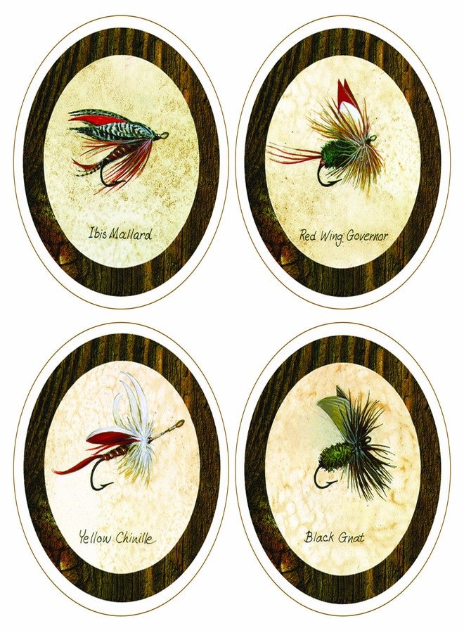 CoasterStone "Arnie Fisk-Fishing Flies Collection" Absorbent Coasters, 4-1/4-Inch, Set of 4 - Image 1