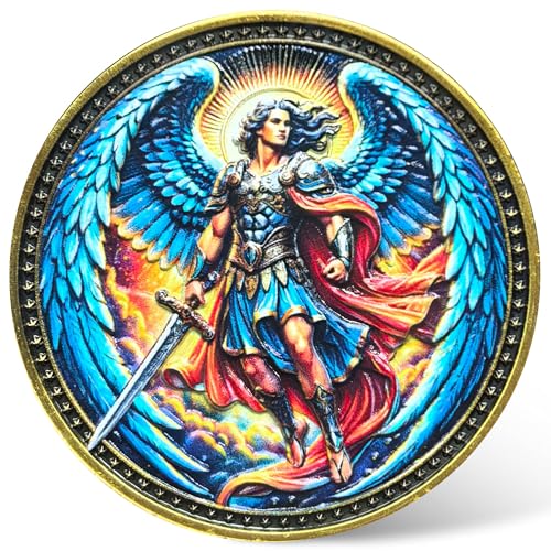 CYOUNG Guardian Angel Coin Archangel Michael with Psalm 911011 Protective and Inspirational Token Faith and Strength Symbol - Image 1