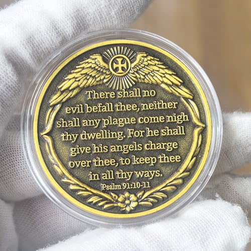 CYOUNG Guardian Angel Coin Archangel Michael with Psalm 911011 Protective and Inspirational Token Faith and Strength Symbol - Image 5