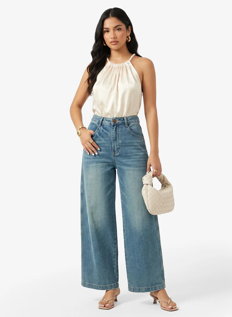 Mid Rise Straight Fit Jeans