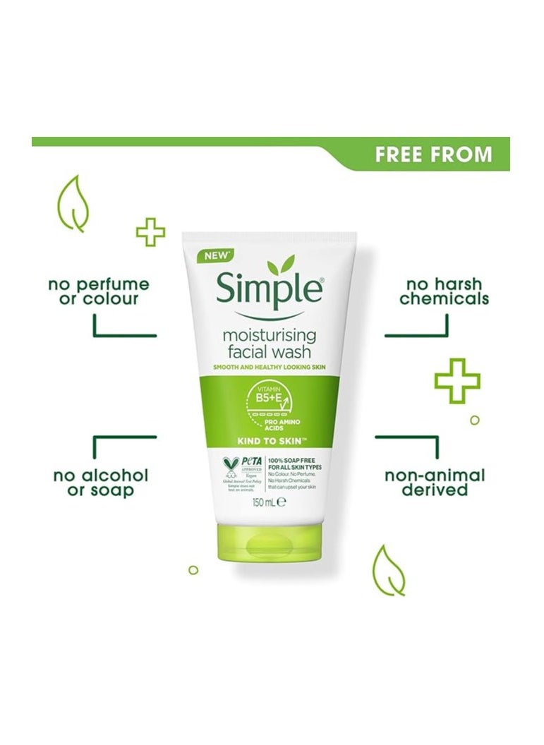 simple - Simple Moist Foam Face Wash, 150 ml, single unit - Image 1