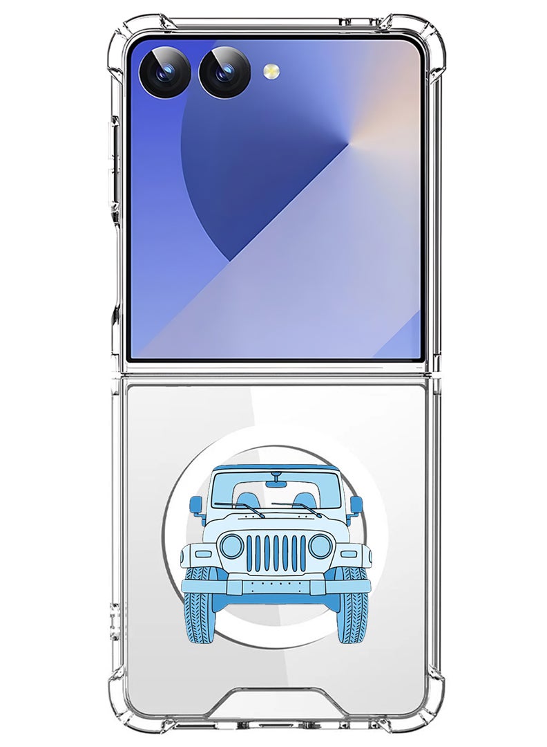 Theodor Magnetic Case for Samsung Galaxy Z Flip 7 Compatible with MagSafe Wireless Charging, Shockproof Phone Bumper Cover Jeep - Image 1