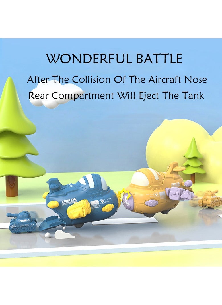 Generic - 1-Pieces Inertial Taxiing Blue Airplane With A Tank Toy, Push And Go Toy Car Set, Inertial Toy Car - Image 1