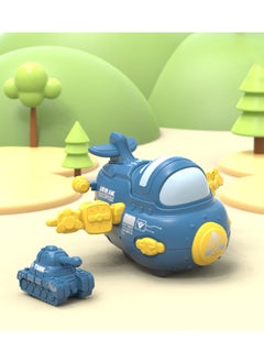 Generic 1-Pieces Inertial Taxiing Blue Airplane With A Tank Toy, Push And Go Toy Car Set, Inertial Toy Car  - Image 1