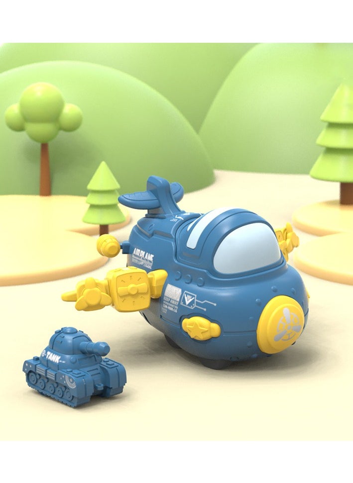 Generic - 1-Pieces Inertial Taxiing Blue Airplane With A Tank Toy, Push And Go Toy Car Set, Inertial Toy Car - Image 1