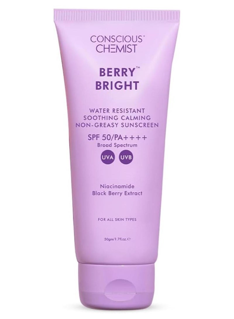 كيميائي واعي واقي شمسي من كونشوس كيميست بعامل حماية من الشمس 50 | 50 غرام، لون التوت المشرق - Image 1