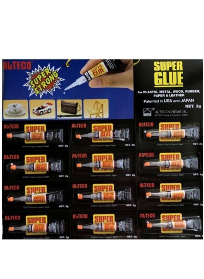 ALTECO Super Glue Tube, 12x3g - Image 1