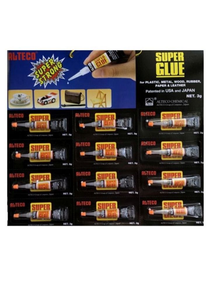 ALTECO Super Glue Tube, 12x3g - Image 2