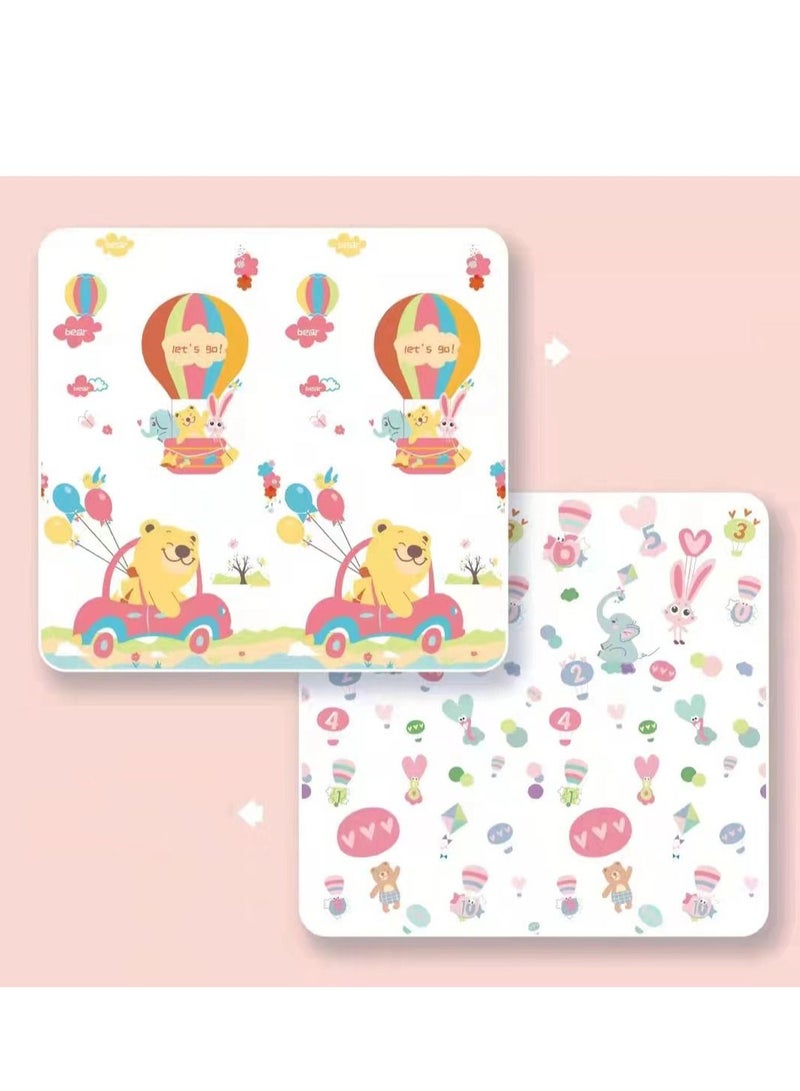DARIYAH 200 X 180 X 1 cm Baby Crawling Play Floor mat Foam Non-Toxic Foldable Reversible Playing Mat-Balloon & Different Designs - Image 1