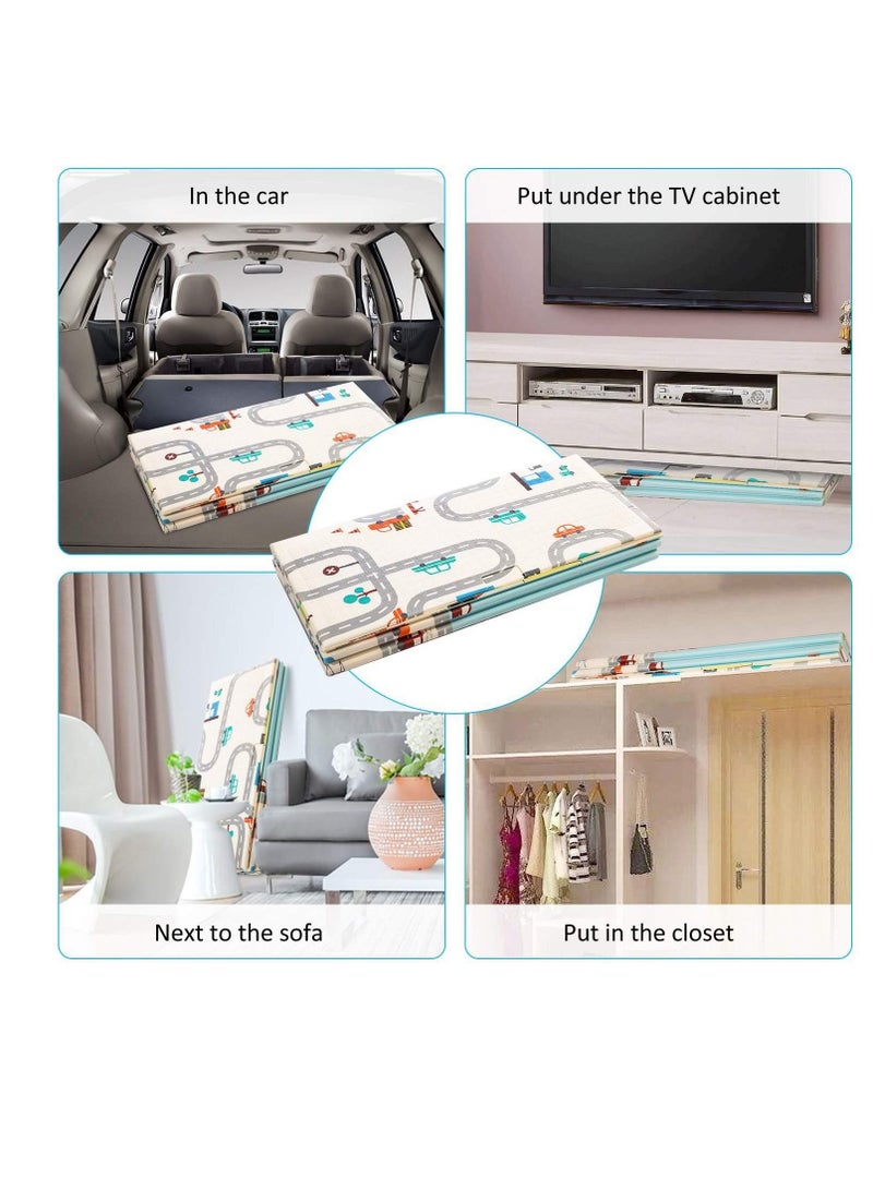 DARIYAH 200 X 180 X 1 cm Baby Crawling Play Floor mat Foam Non-Toxic Foldable Reversible Playing Mat-Balloon & Different Designs - Image 3