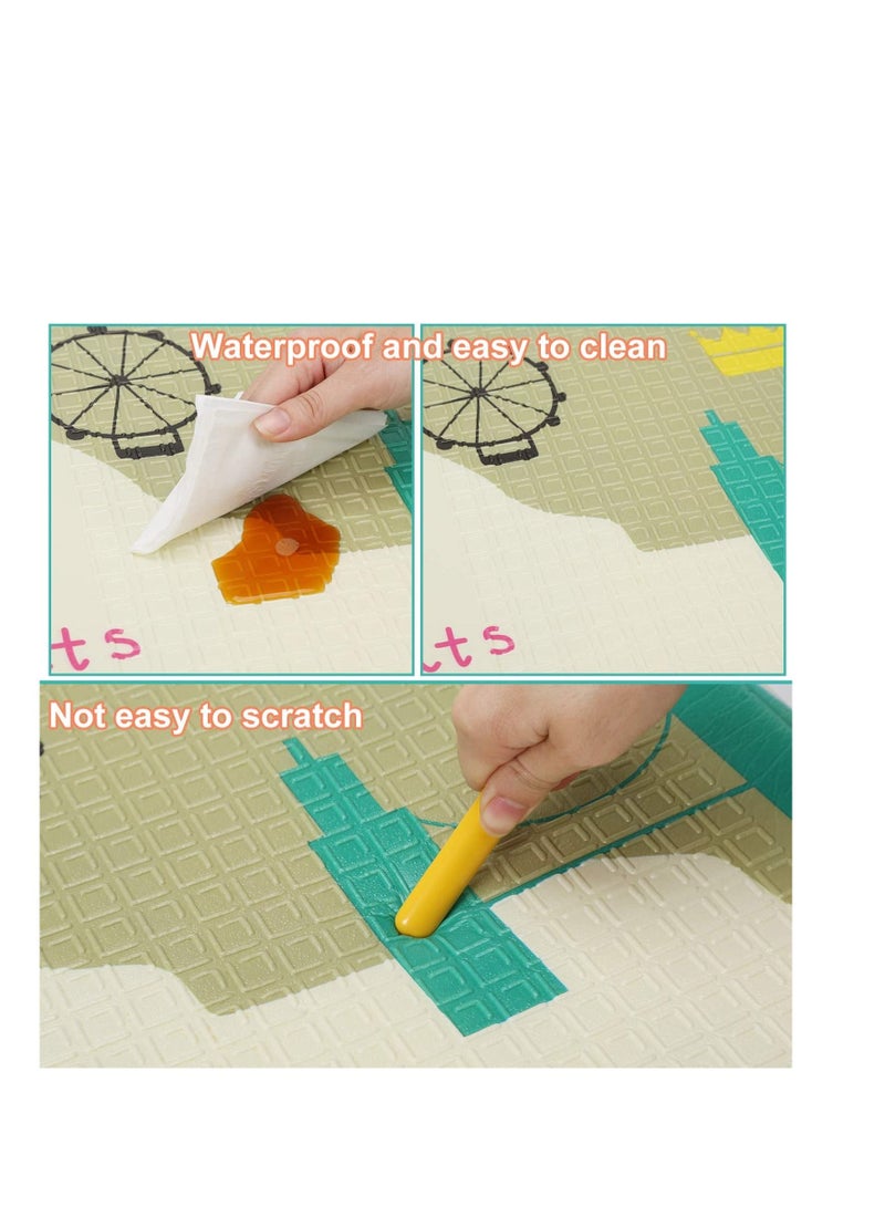 DARIYAH 200 X 180 X 1 cm Baby Crawling Play Floor mat Foam Non-Toxic Foldable Reversible Playing Mat-Balloon & Different Designs - Image 4