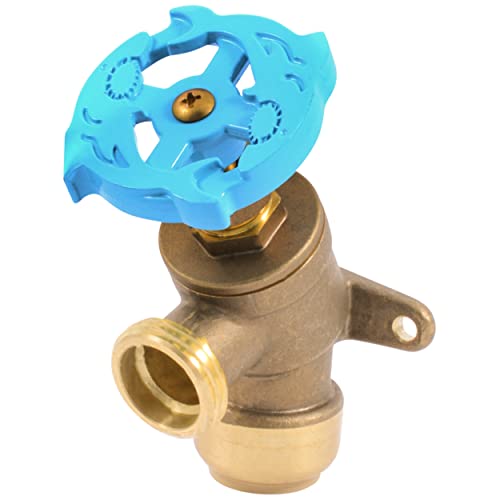 SharkBite 3/4 Inch x 3/4 Inch MHT Garden Valve, Multi Turn, Push to Connect Brass Plumbing Fitting, PEX Pipe, Copper, CPVC, PE-RT, HDPE, 24623LF - Image 1