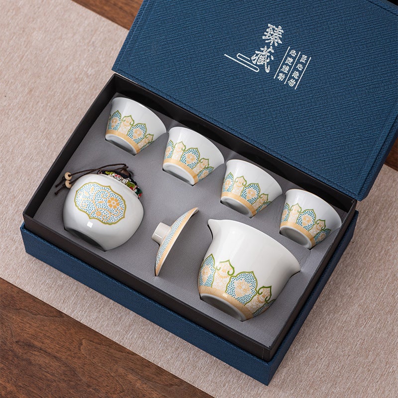 High-Grade National Fashion Travel Tea Set Suit Household High-Grade Business Gifts Light Luxury One Pot Three Cups Commemorative Accompanying Gifts - Image 4