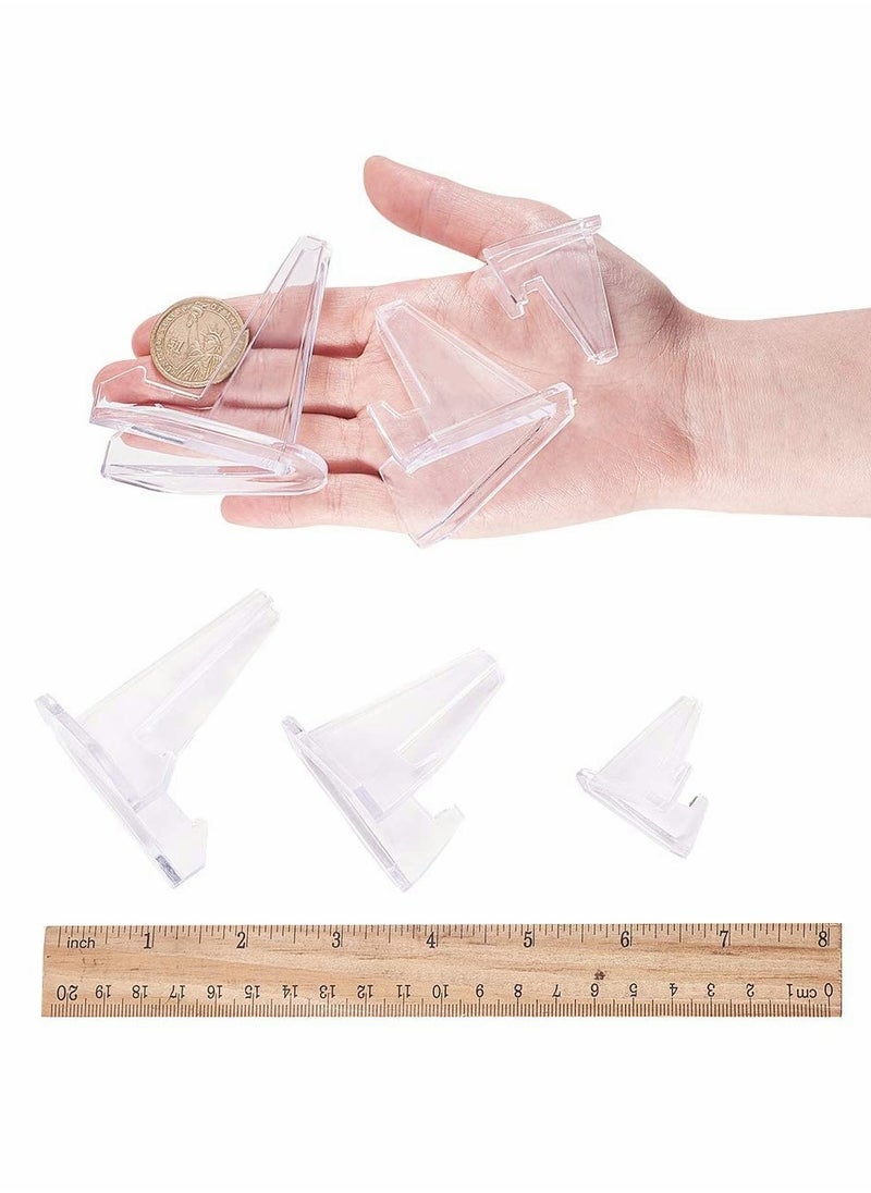 KASTWAVE - 24 Packs 3 Sizes Acrylic Easel Stands Clear Mini Coin Display Easel Holder for Displaying Coins Pocket Watches Capsules Challenge Medals Chips - Image 1