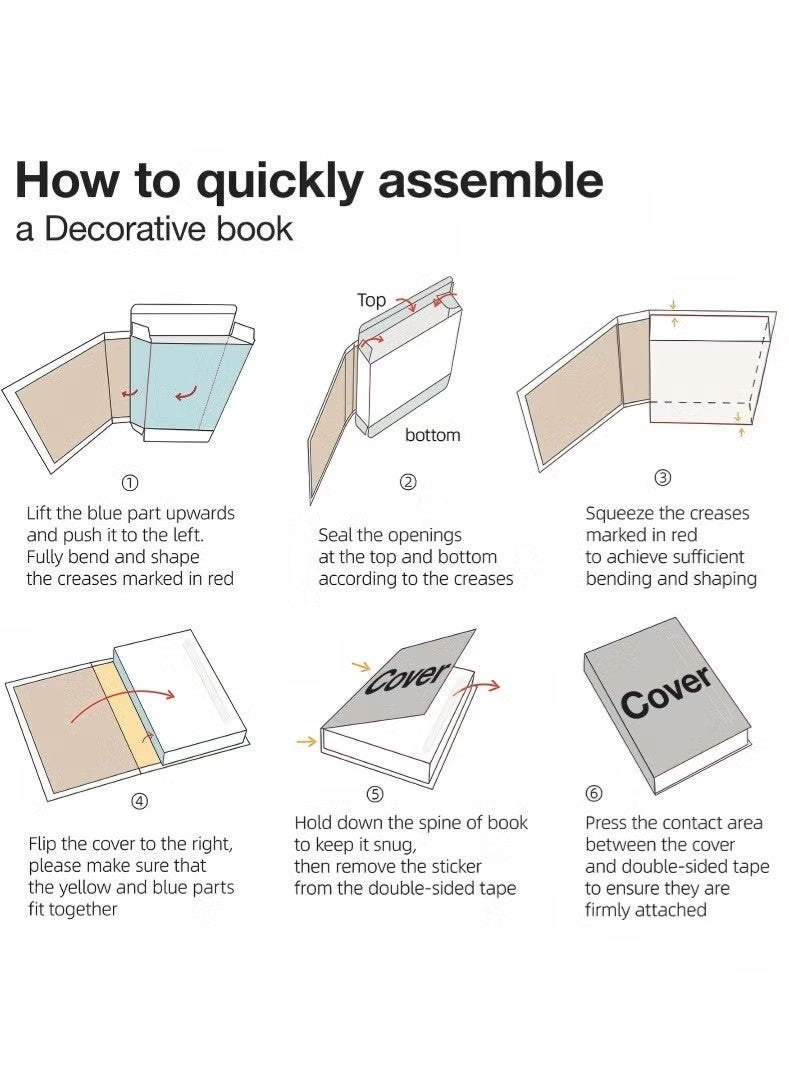 إيليلي 4 قطع من الكتب الزخرفية لديكور المنزل، كتب مزيفة أنيقة لديكور كتب الغرفة الجمالية، لديكور طاولة القهوة، غرفة المعيشة، الطاولة، ديكور الرف، كتب عرض مكدسة ذات غلاف مقوى عصري - Image 4