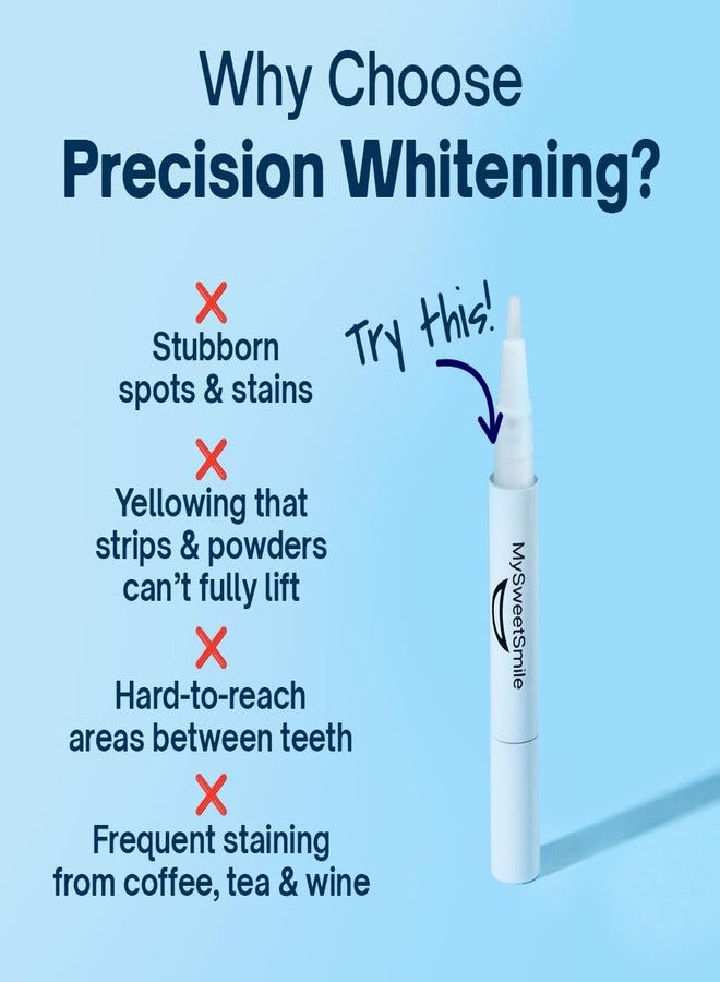 MySweetSmile Precision Whitening Pen – Whiter Smile in 10 Minutes – Targets Stains On Crooked & Crowded Teeth – Dentist-Approved & Enamel-Safe – IndyBest Award-Winning Brand – Fresh Mint Flavour - Image 4