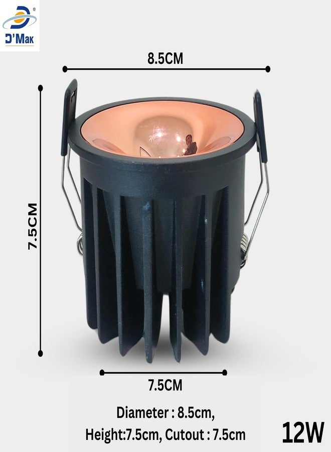 D'Mak12W Black Body LED COB Spot Light with Rose Gold Reflector (1, 3in1) - Image 5