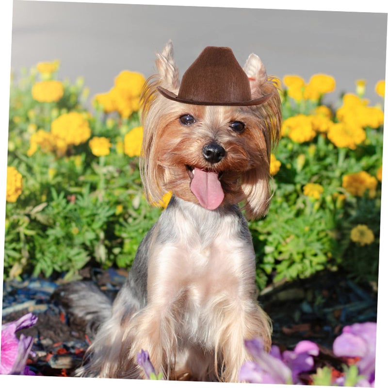 Western Cowboy Hat For Dogs Cats Halloween Party Photography Comfortable Elastic Strap Durable Non Woven Material - Image 5