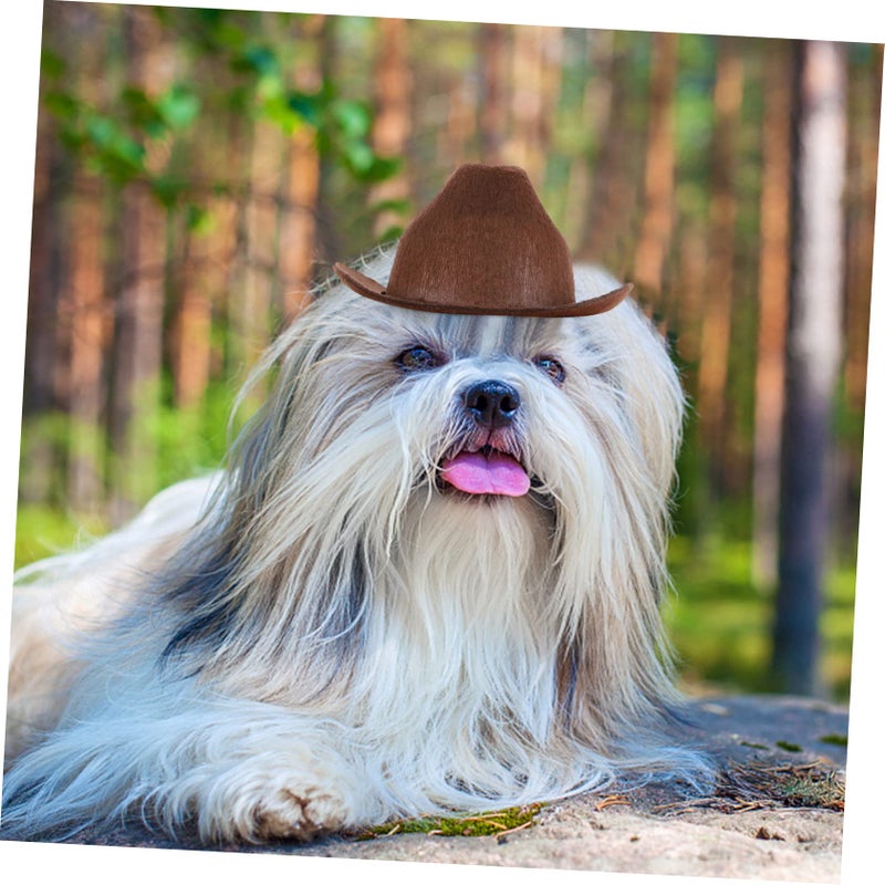 Western Cowboy Hat For Dogs Cats Halloween Party Photography Comfortable Elastic Strap Durable Non Woven Material - Image 4