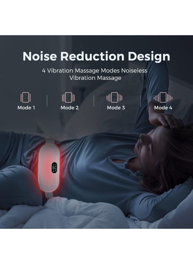 وسادة حرارية لاسلكية لآلام الدورة الشهرية والظهر – حزام تدفئة قابل للشحن USB مع 3 مستويات حرارة و4 أوضاع اهتزاز – مثالية للنساء والفتيات - Image 4