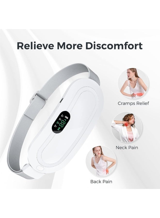 وسادة حرارية لاسلكية لآلام الدورة الشهرية والظهر – حزام تدفئة قابل للشحن USB مع 3 مستويات حرارة و4 أوضاع اهتزاز – مثالية للنساء والفتيات - Image 2