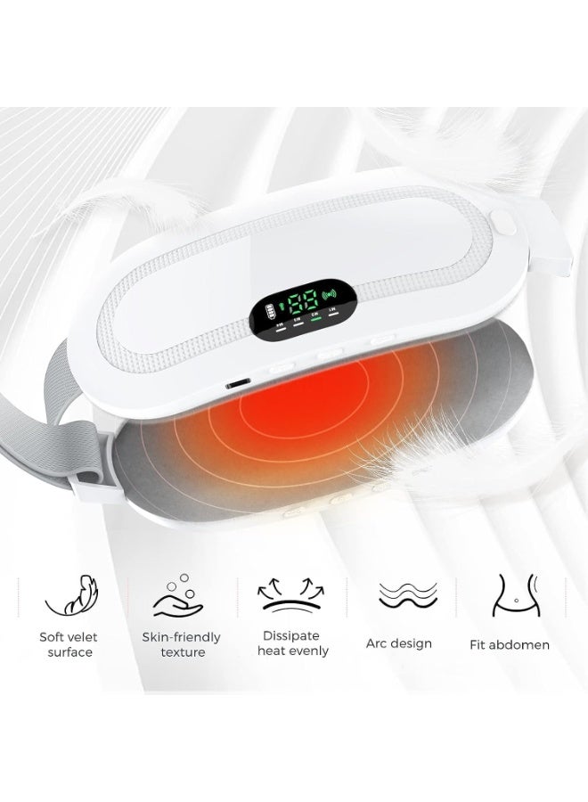 وسادة حرارية لاسلكية لآلام الدورة الشهرية والظهر – حزام تدفئة قابل للشحن USB مع 3 مستويات حرارة و4 أوضاع اهتزاز – مثالية للنساء والفتيات - Image 3