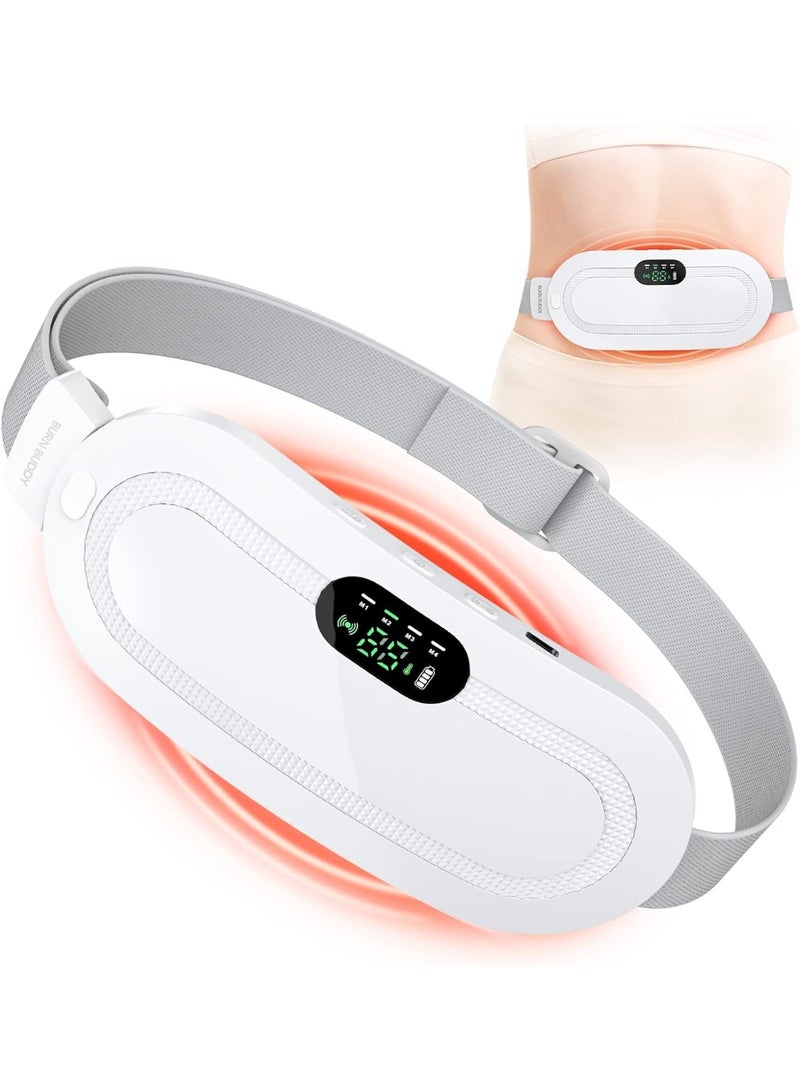 وسادة حرارية لاسلكية لآلام الدورة الشهرية والظهر – حزام تدفئة قابل للشحن USB مع 3 مستويات حرارة و4 أوضاع اهتزاز – مثالية للنساء والفتيات - Image 1